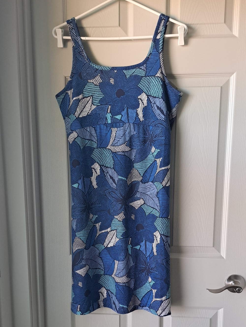 Columbia Blue Floral Tank Midi Dress
